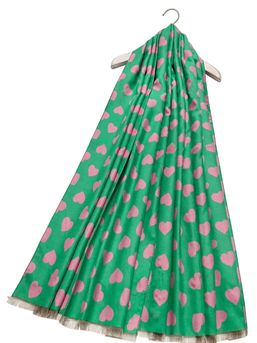 Love Heart Reversible Scarf