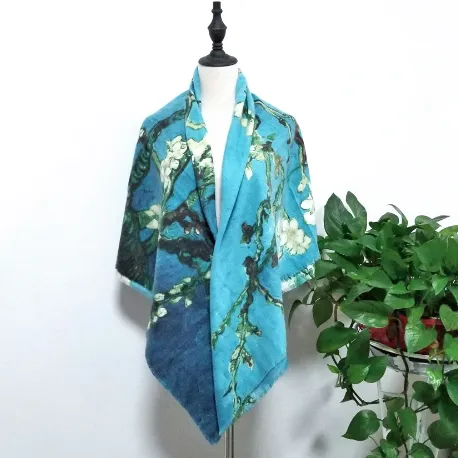 Luxe Cashmere Sakura Painting Scarves