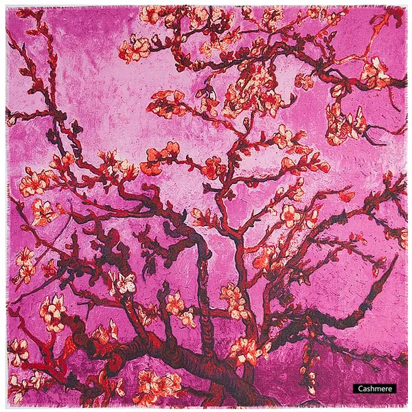 Luxe Cashmere Sakura Painting Scarves