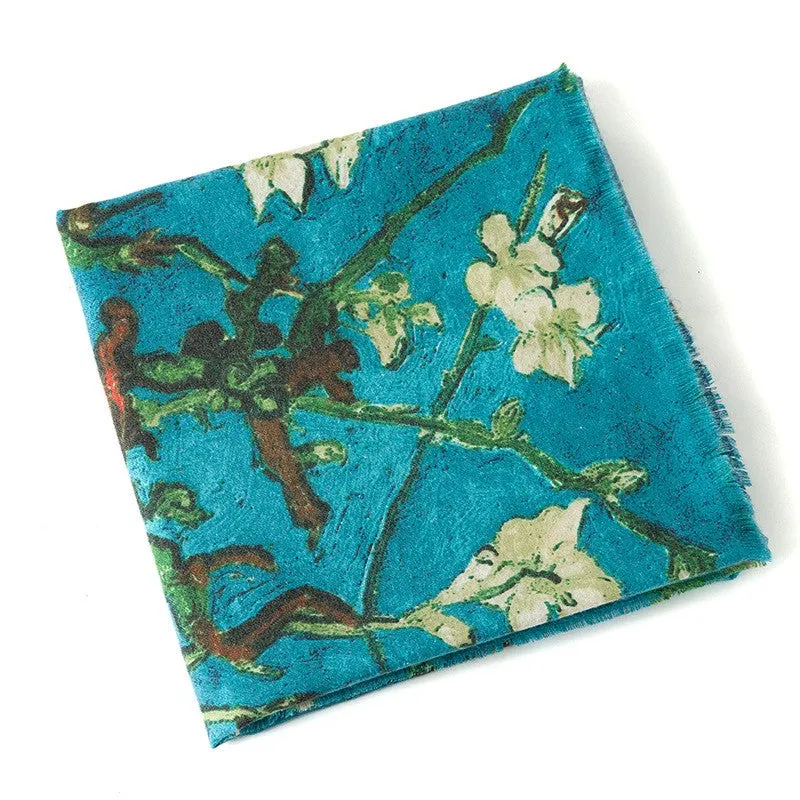 Luxe Cashmere Sakura Painting Scarves