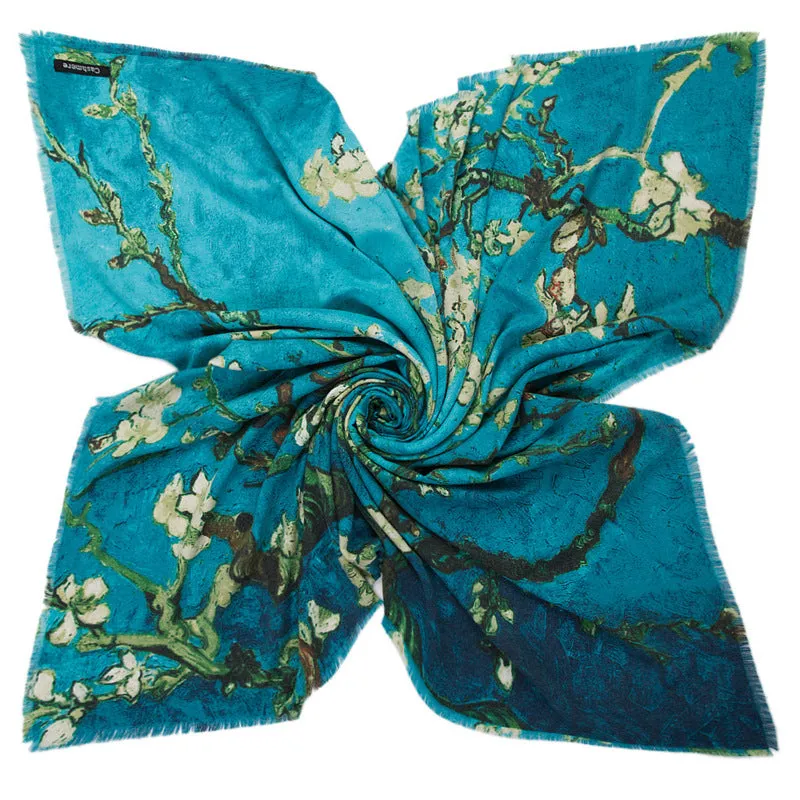 Luxe Cashmere Sakura Painting Scarves
