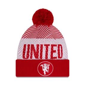 MANCHESTER UNITED F.C. ENGINEERED RED CUFF KNIT BEANIE