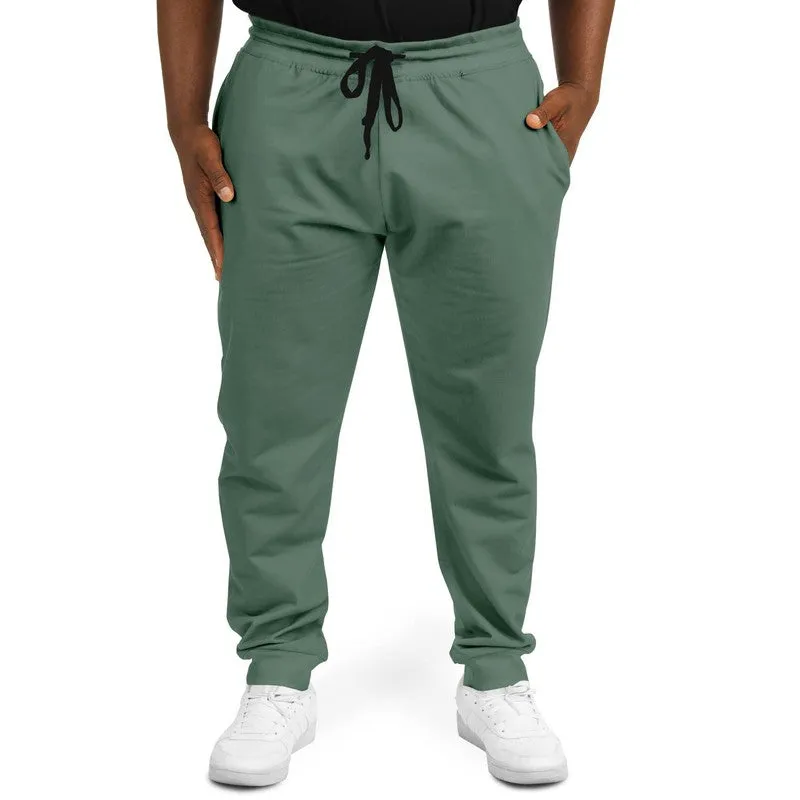 Medium Dark Green Joggers | Unisex | with PLUS sizes | Medium Dark Pale Pastel Green | C30M0Y30K60