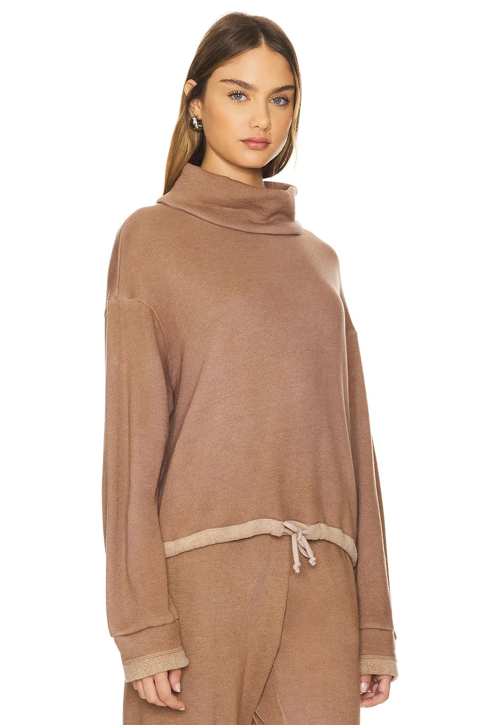Monrow Teddy Fleece Funnel Pullover