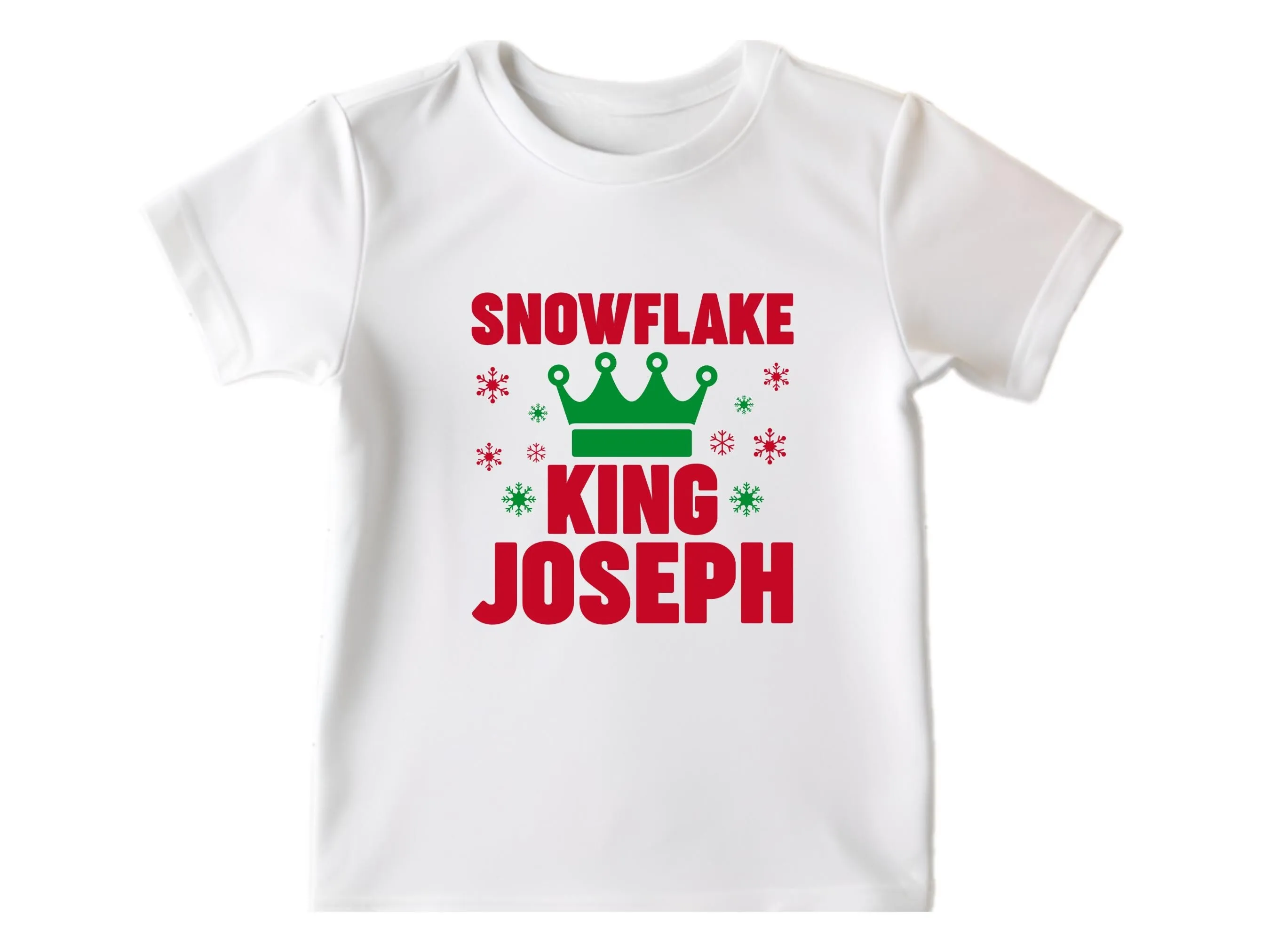 Personalized Name Baby Boys Christmas Bodysuit Gift with 'Snowflake King'