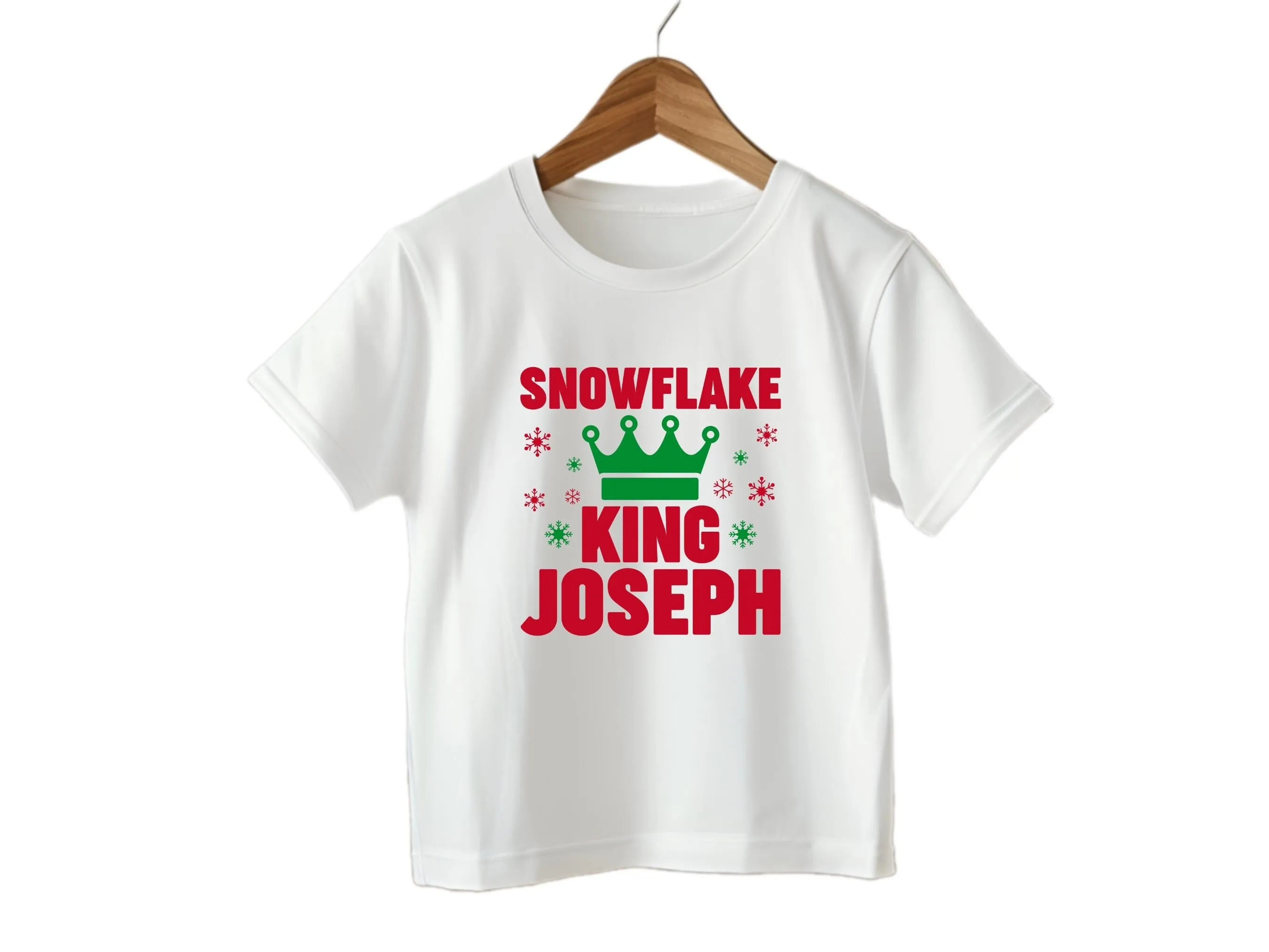 Personalized Name Baby Boys Christmas Bodysuit Gift with 'Snowflake King'