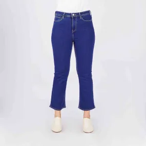 Petrol Ladies Basic Denim Flared Pants Mid-Rise Extreme Wash Fabric 167864 (Medium Shade)