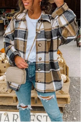 Plaid Flannel Shacket Jacket Women