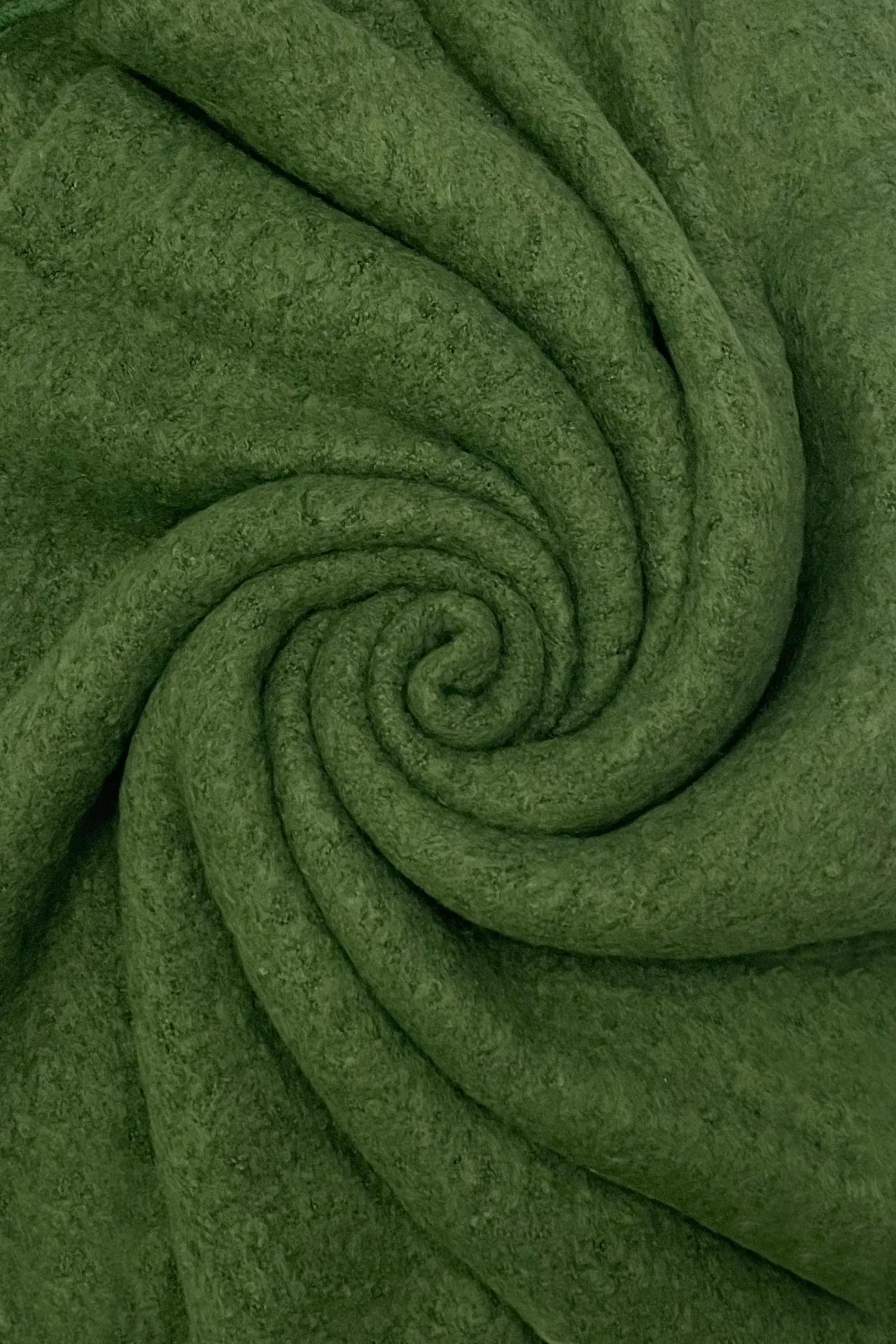 Plain Boucle Diagonal Edge Wool Scarf