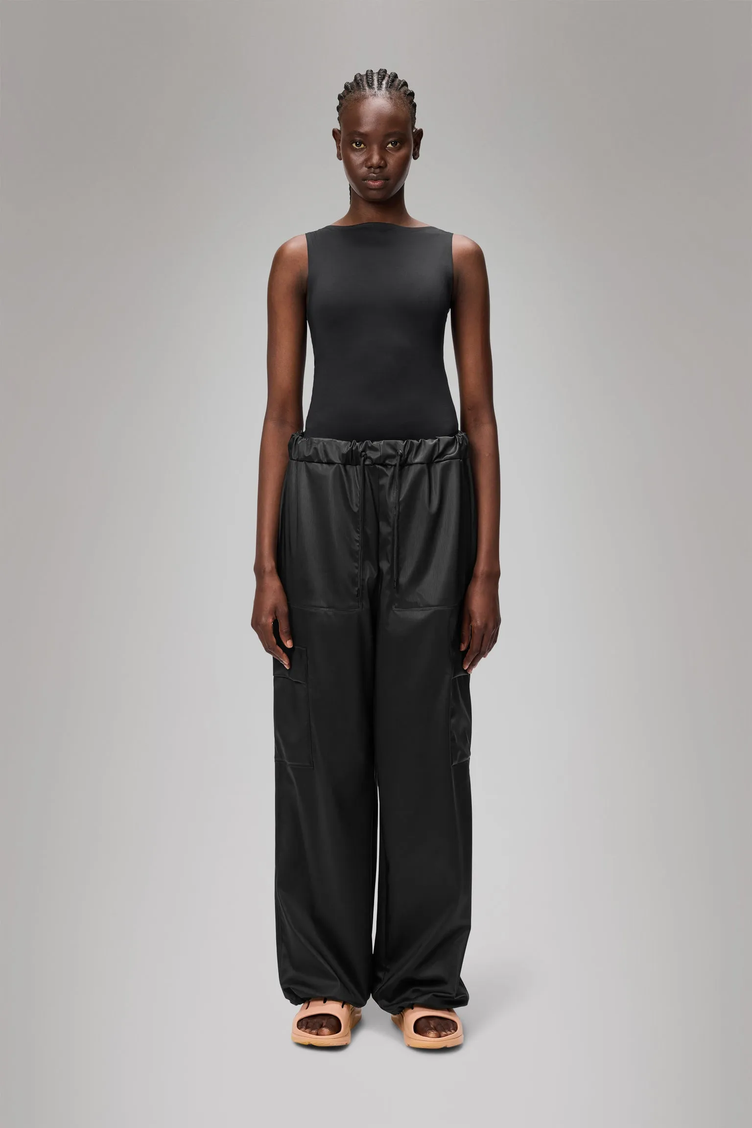 Rains Cargo Rain Pants Wide Black
