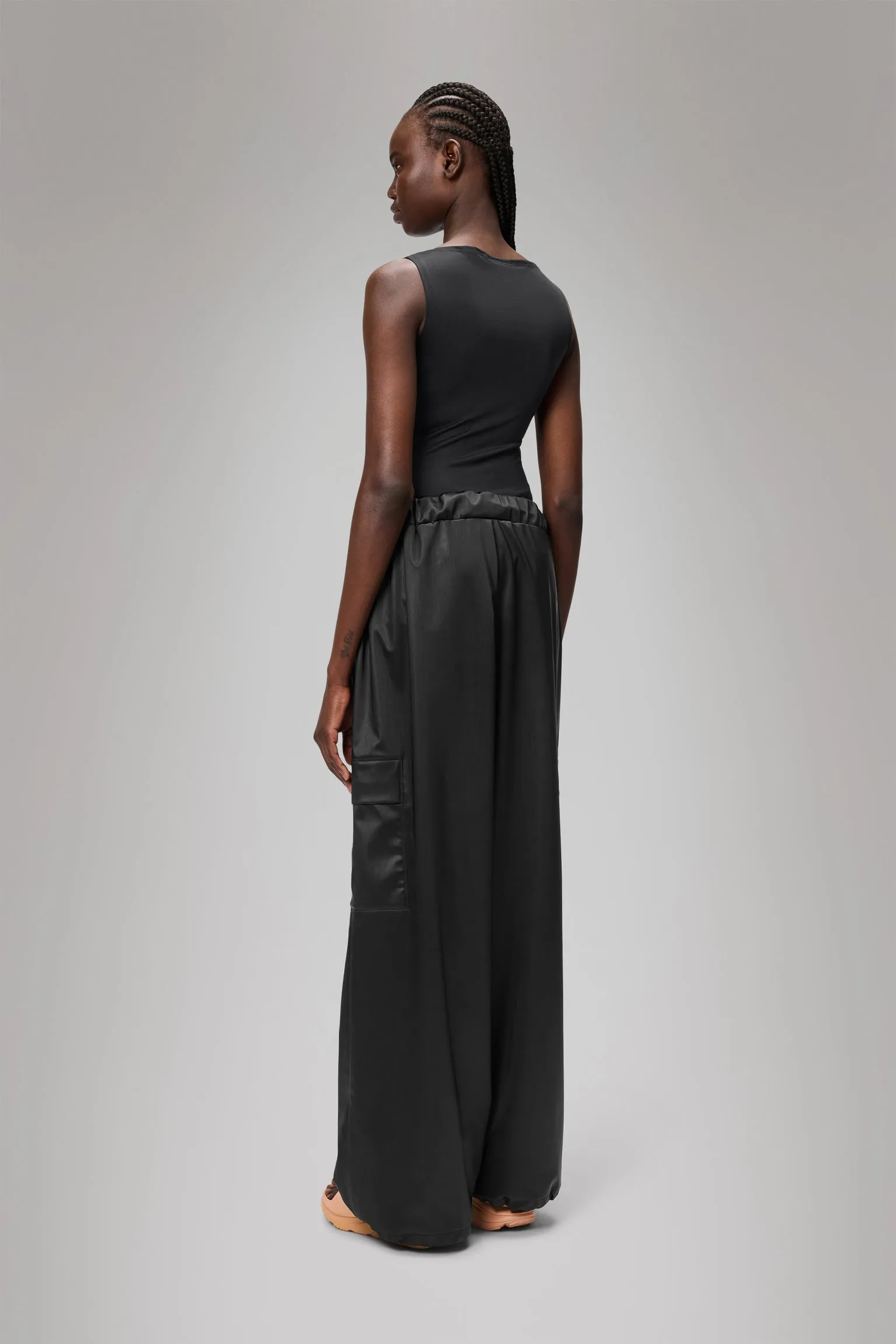 Rains Cargo Rain Pants Wide Black