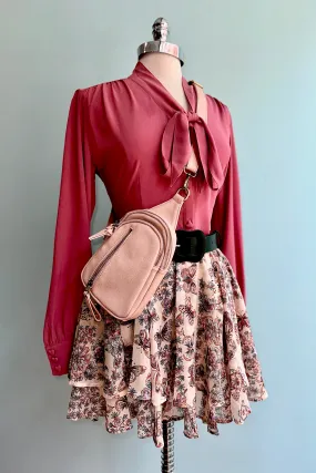 Ruffled Butterfly Print Mini Skirt by Molly Bracken