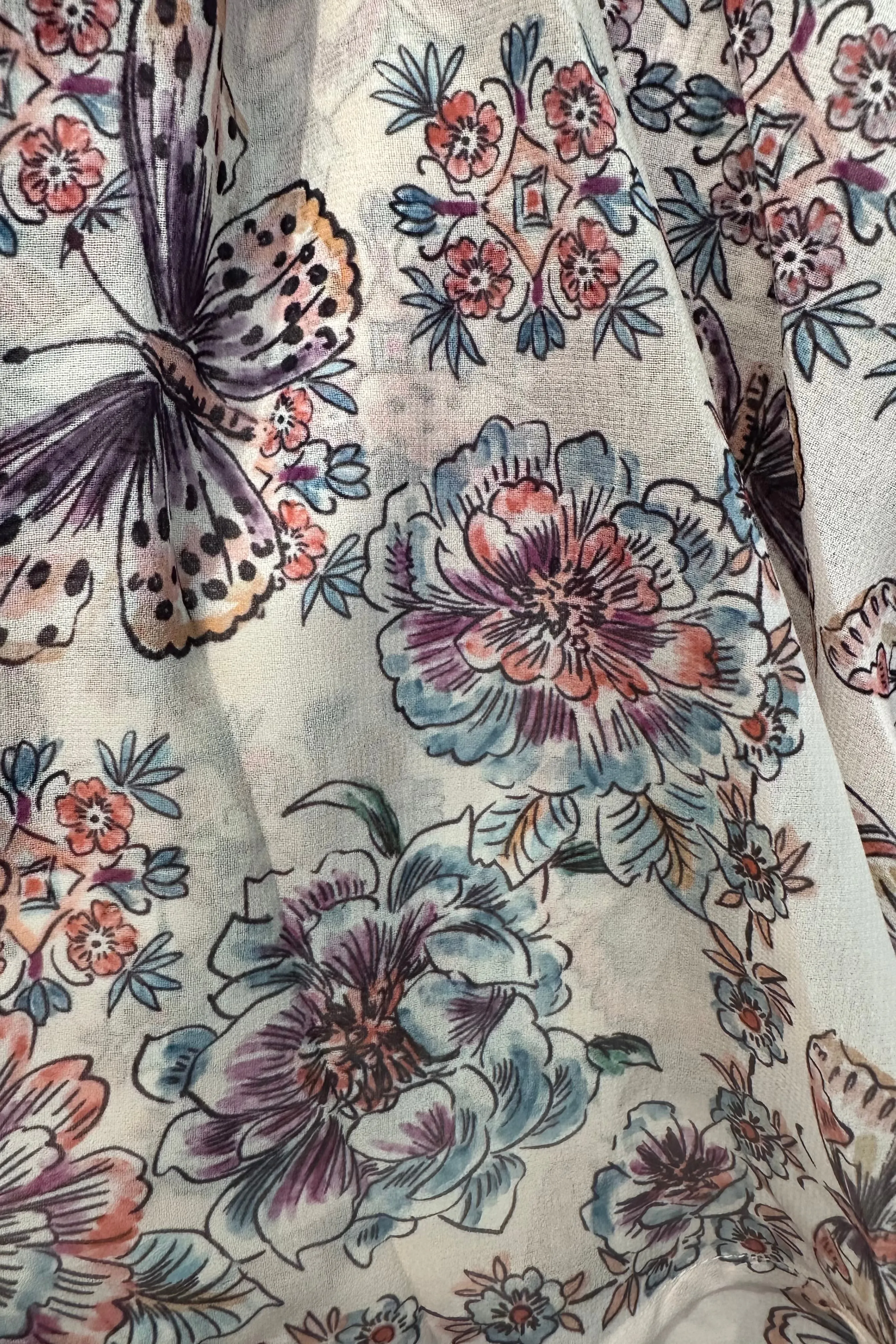 Ruffled Butterfly Print Mini Skirt by Molly Bracken