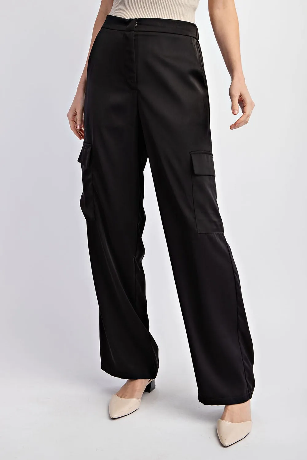 Satin Cargo Pants