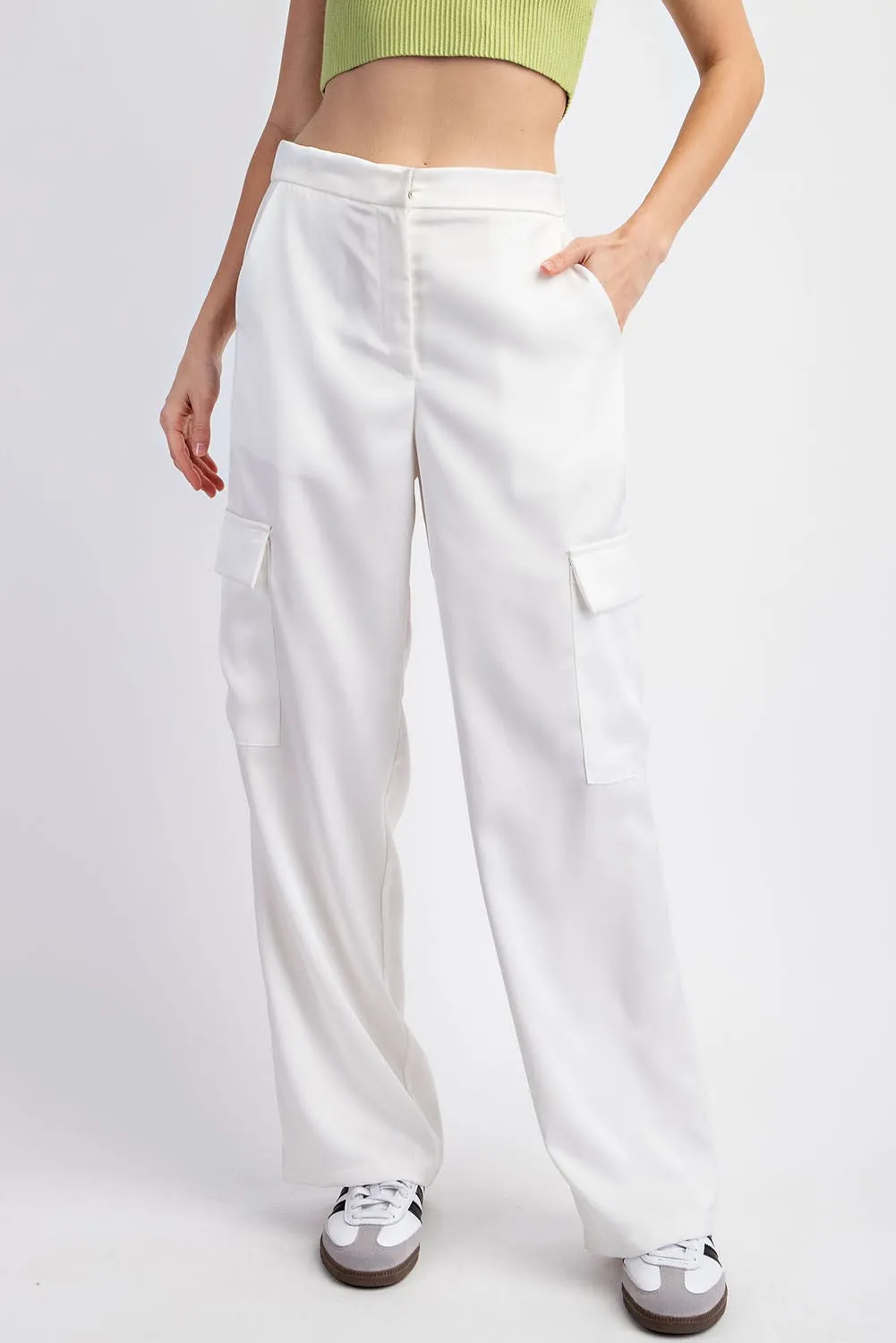 Satin Cargo Pants