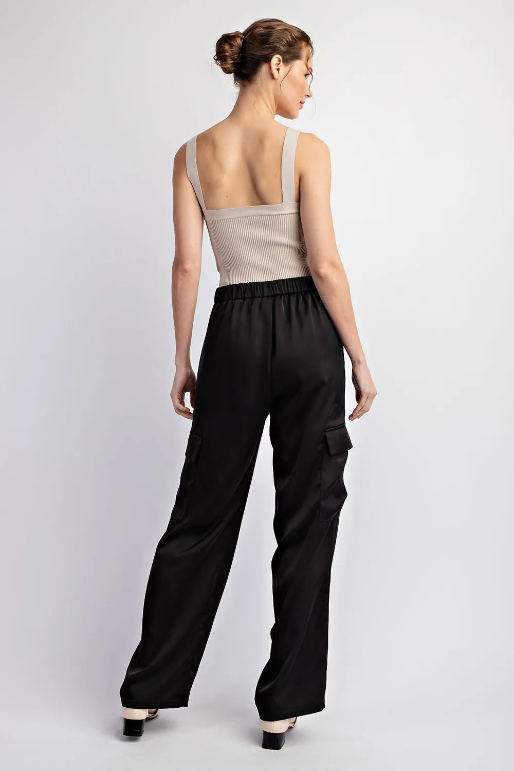Satin Cargo Pants