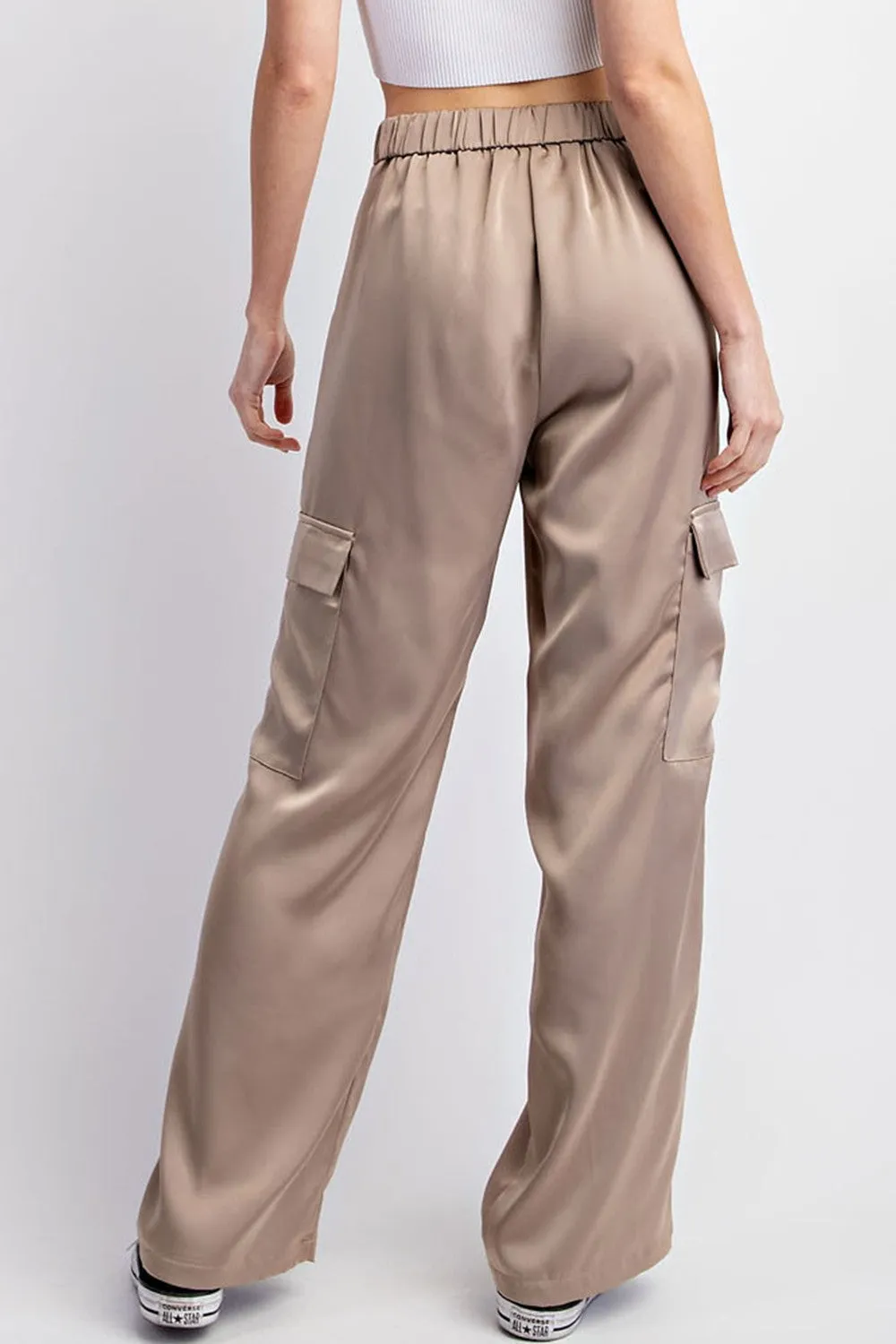 Satin Cargo Pants