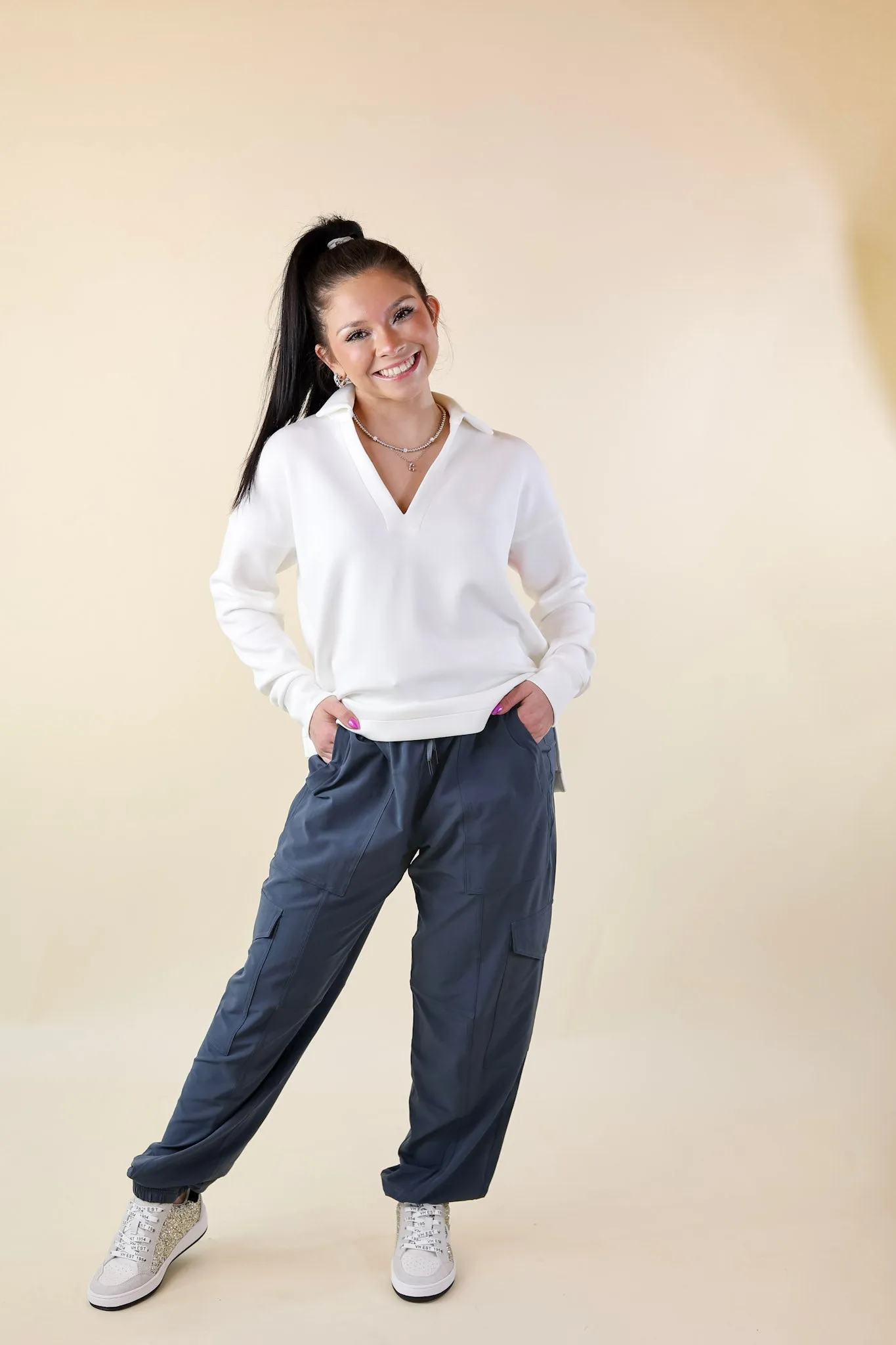 SPANX | AirEssentials Collared Polo Top in Powder White