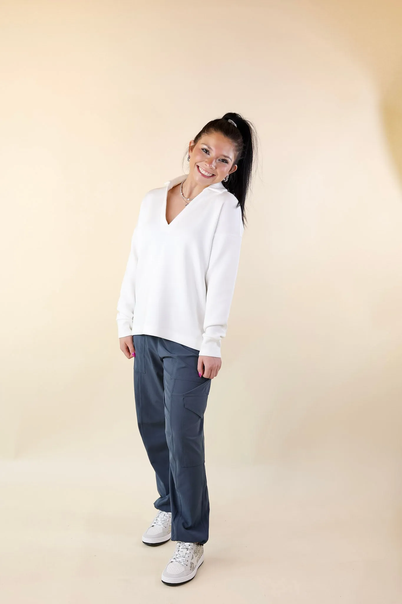 SPANX | AirEssentials Collared Polo Top in Powder White