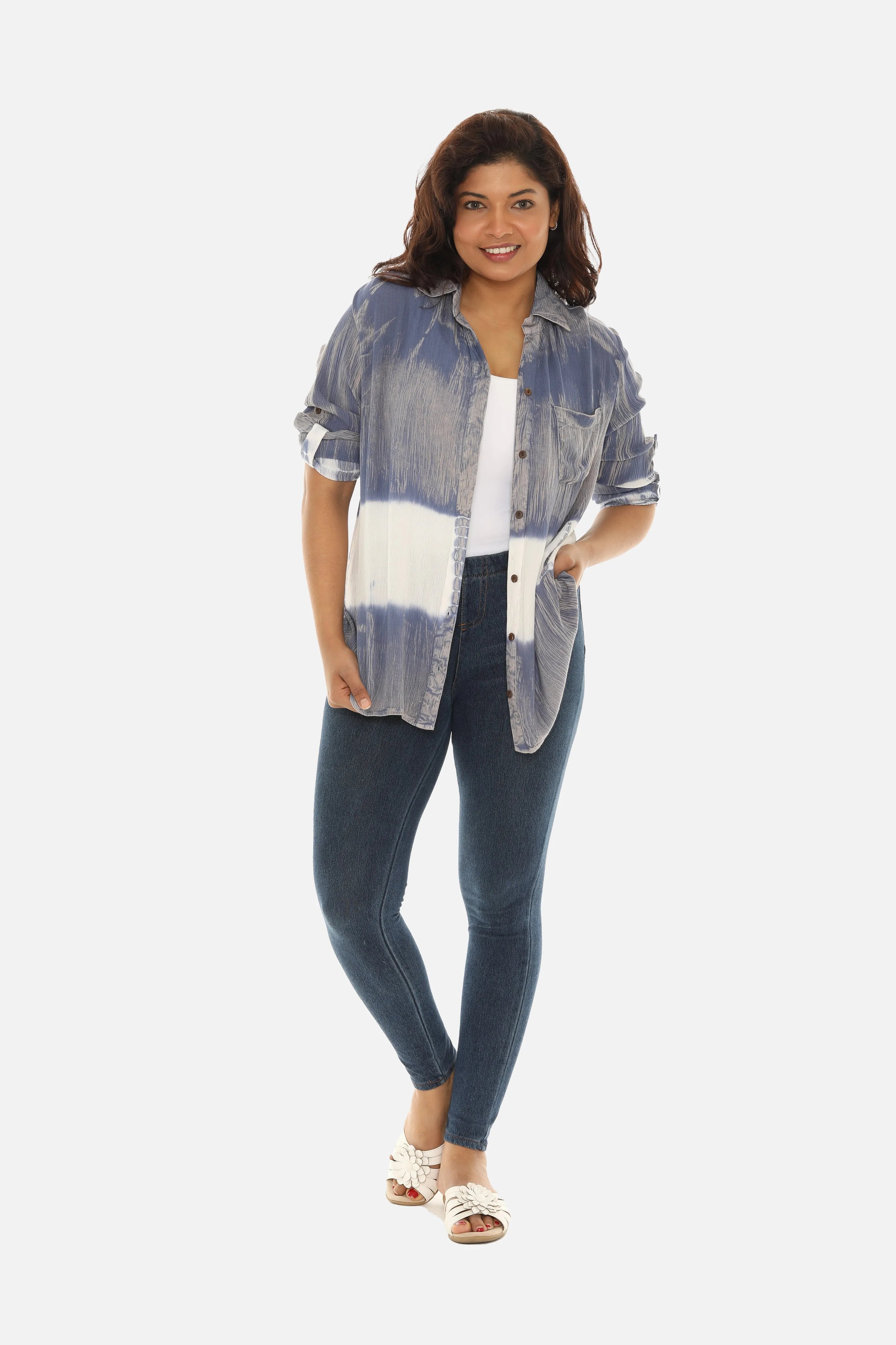 Tie Dye Button Down Women's Shirt