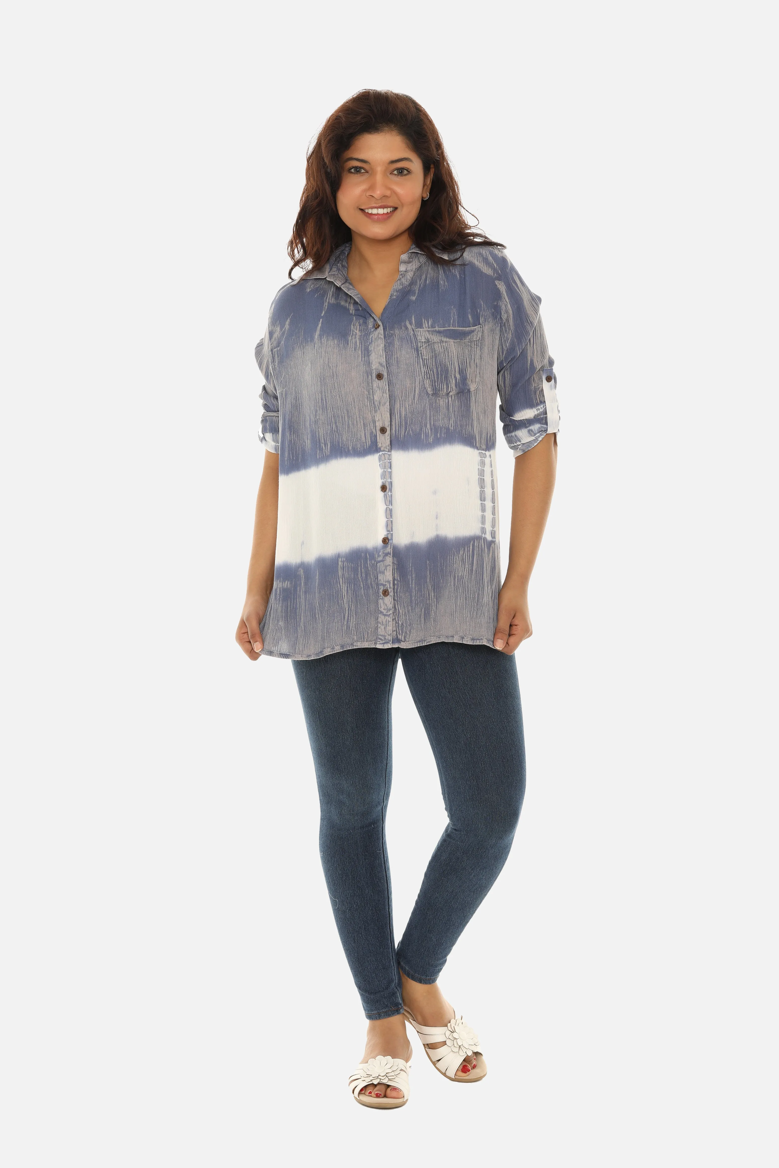 Tie Dye Button Down Women's Shirt