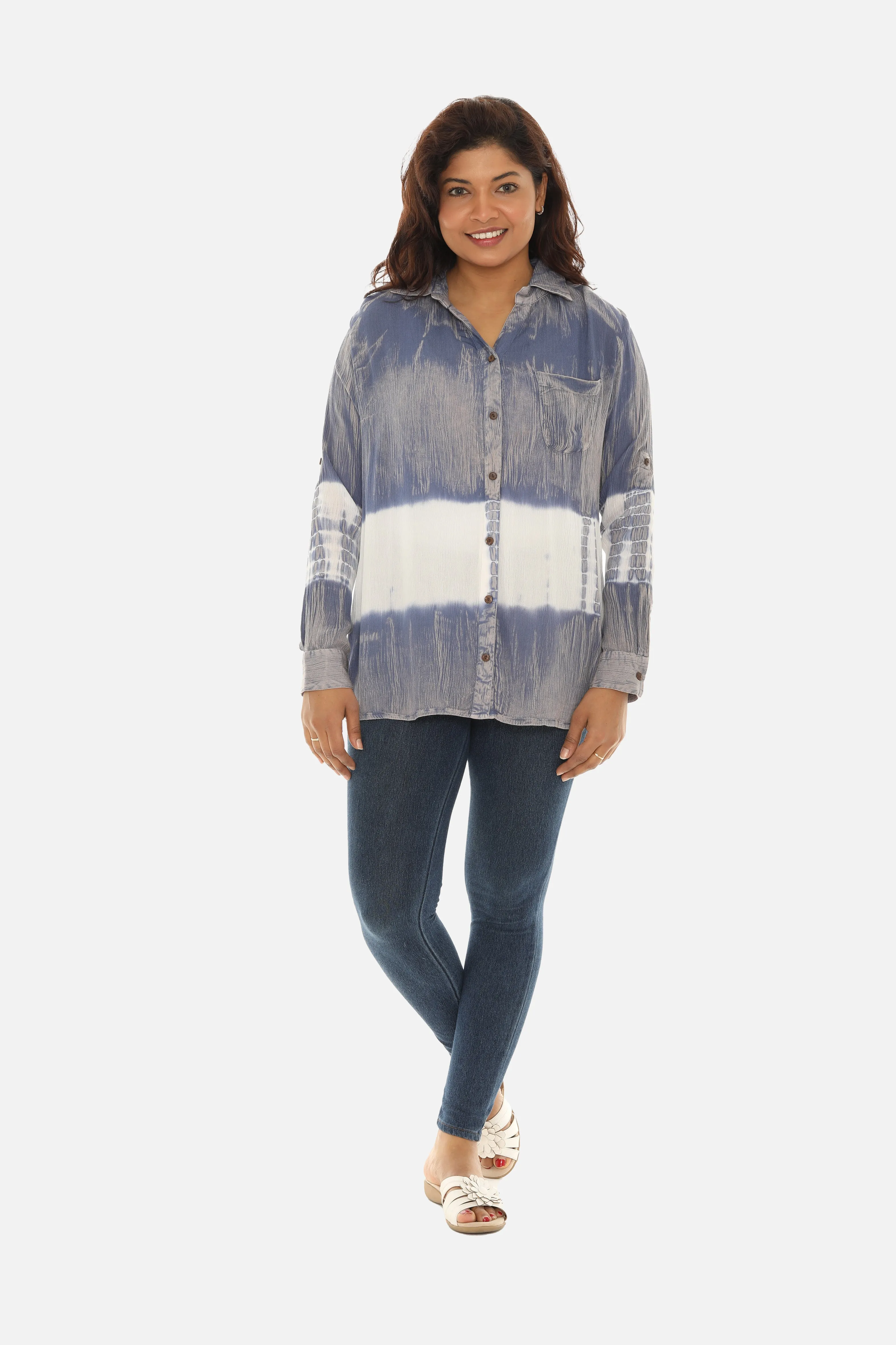 Tie Dye Button Down Women's Shirt