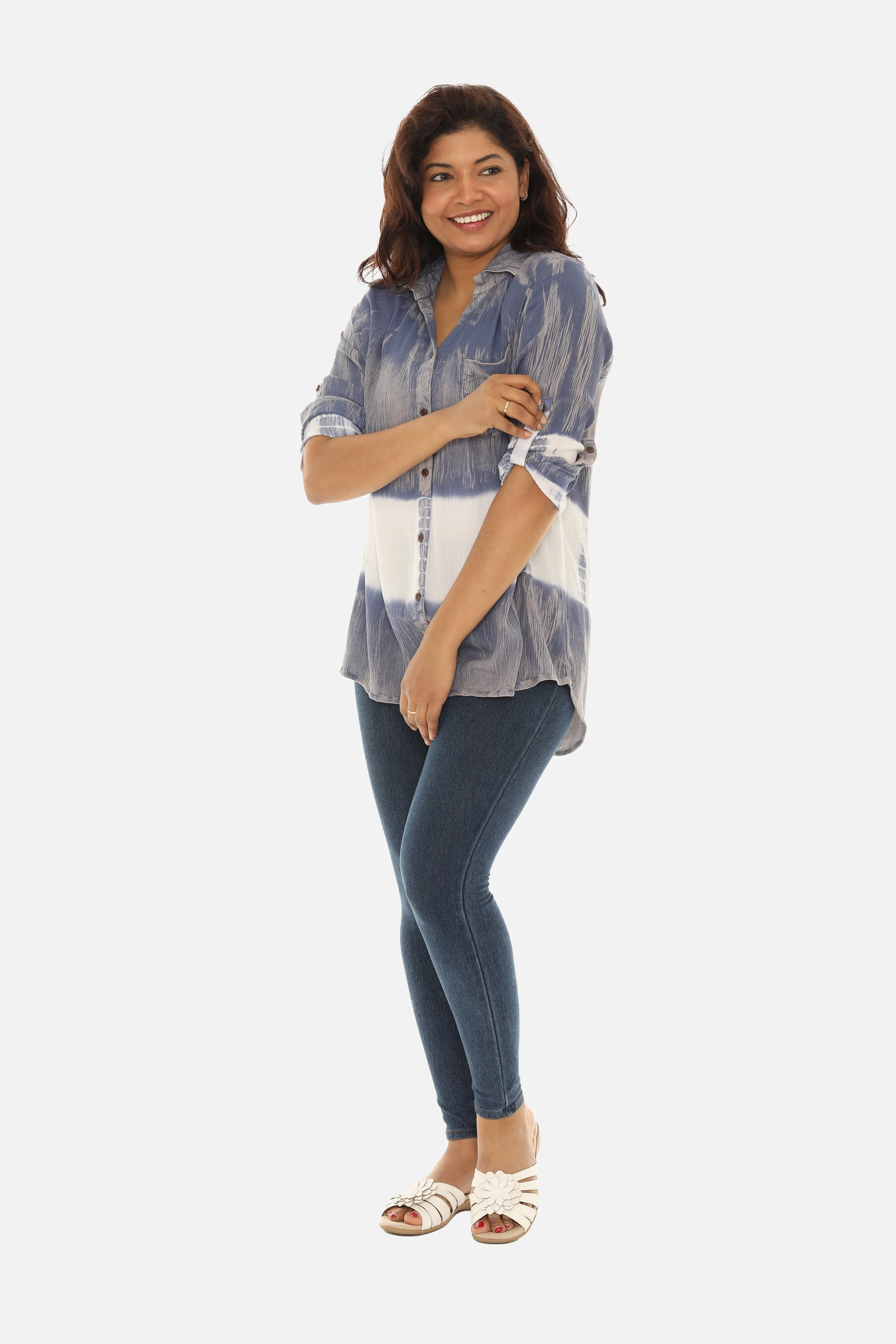 Tie Dye Button Down Women's Shirt
