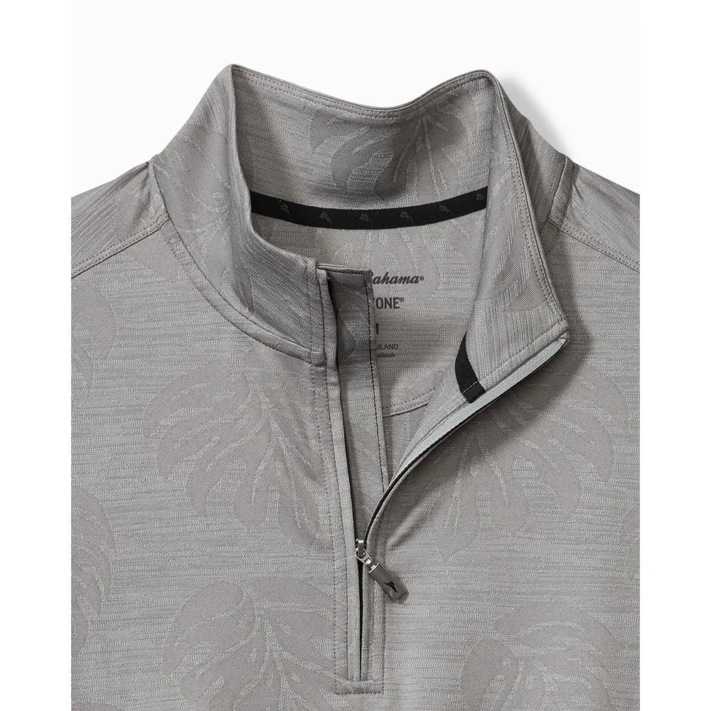 Tommy Bahama Monsterra Fade Half Zip Pullover Sweatshirt - Ultimate Gray