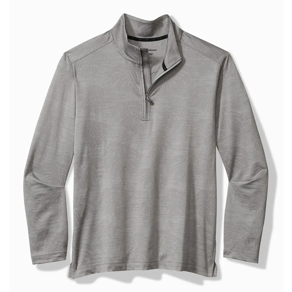 Tommy Bahama Monsterra Fade Half Zip Pullover Sweatshirt - Ultimate Gray