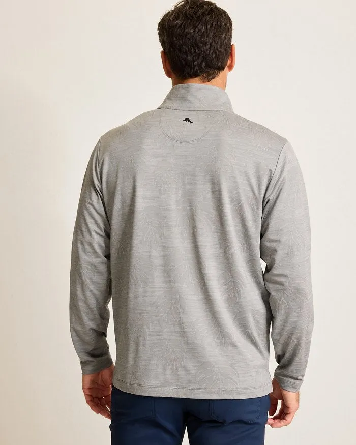 Tommy Bahama Monsterra Fade Half Zip Pullover Sweatshirt - Ultimate Gray