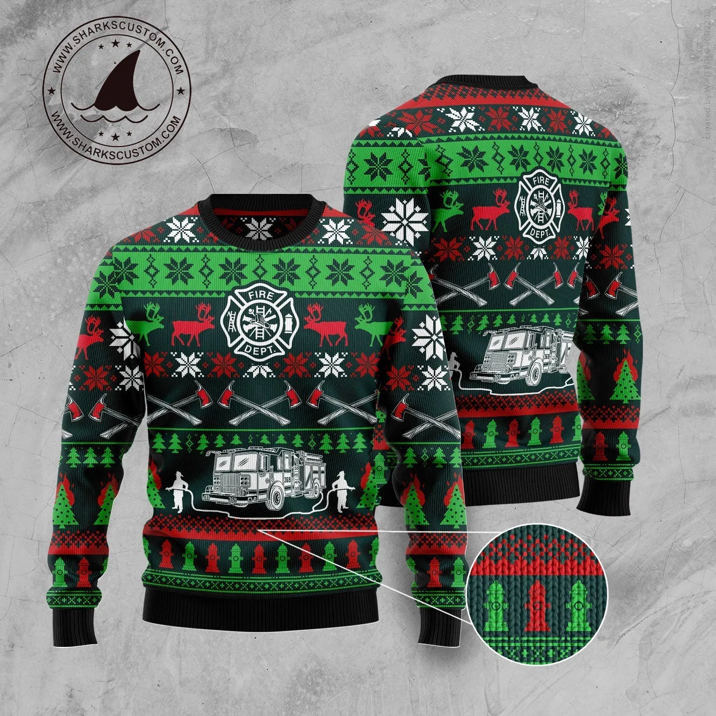 Ugly Christmas Sweater JulesRoche All-Over Print Trendy Holiday