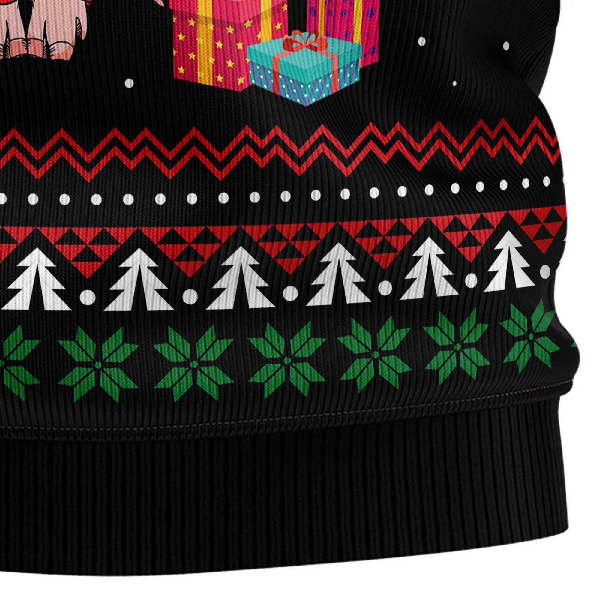 Ugly Christmas Sweater JulesRoche All-Over-Print Warm Wool Blend