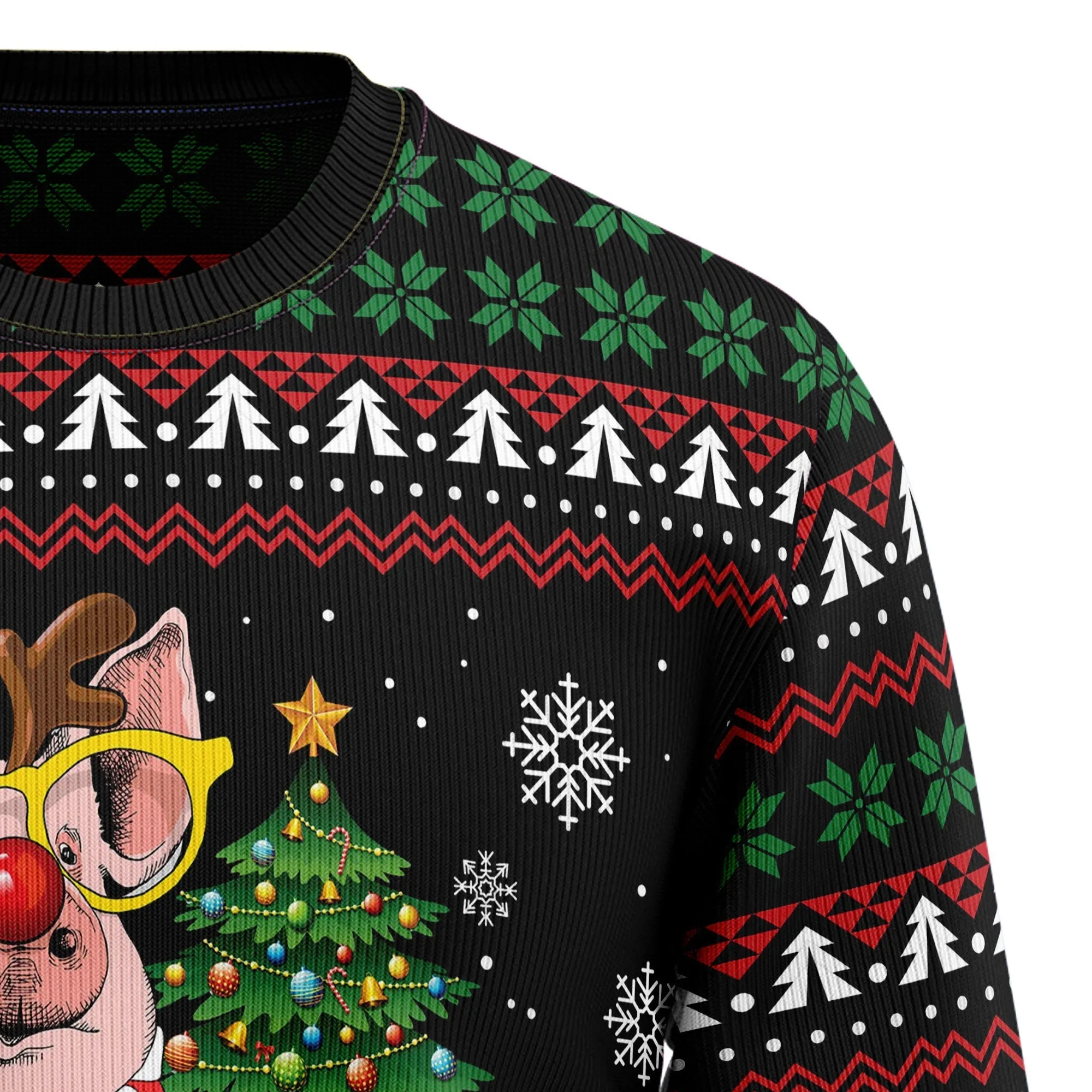 Ugly Christmas Sweater JulesRoche All-Over-Print Warm Wool Blend