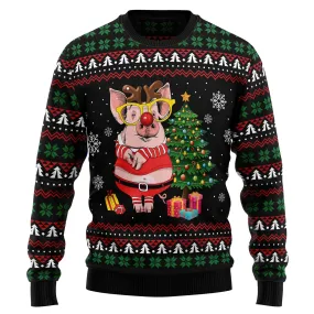Ugly Christmas Sweater JulesRoche All-Over-Print Warm Wool Blend