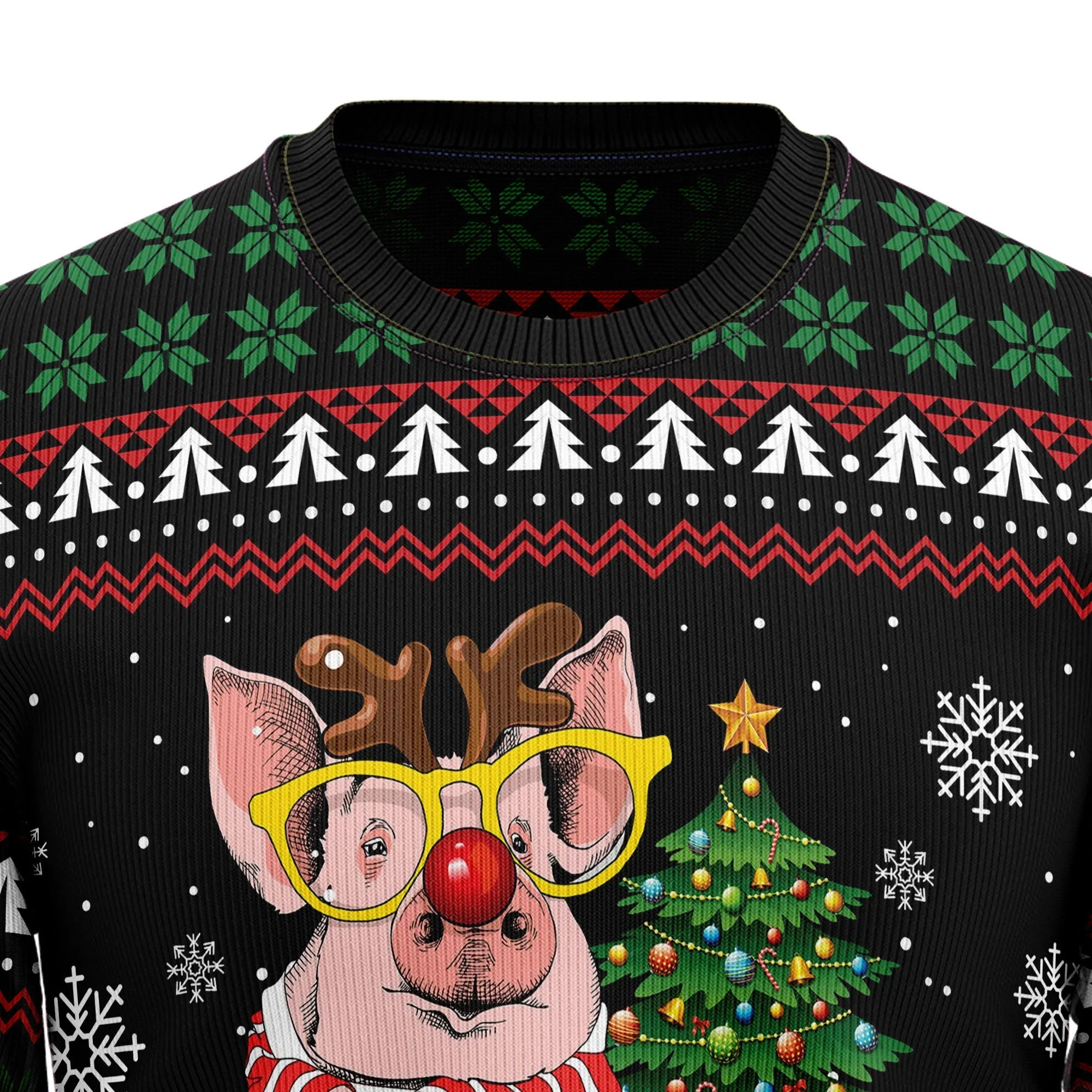 Ugly Christmas Sweater JulesRoche All-Over-Print Warm Wool Blend