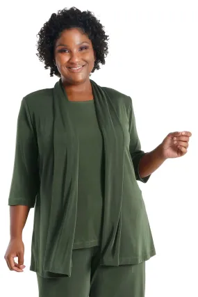 Vikki Vi Classic Olive 3/4 Sleeve Kimono Jacket