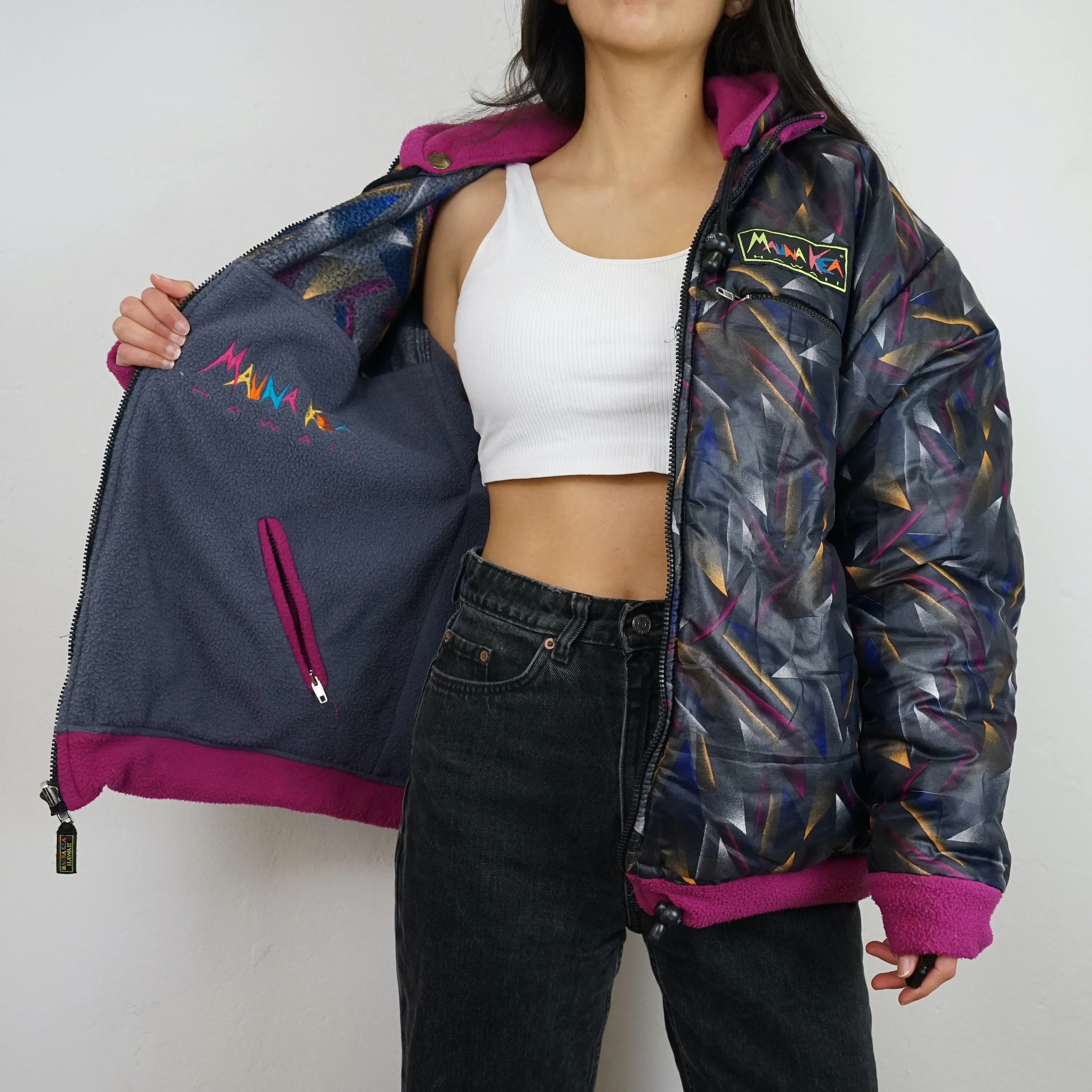 Vintage reversible fleece Ski Jacket Size M