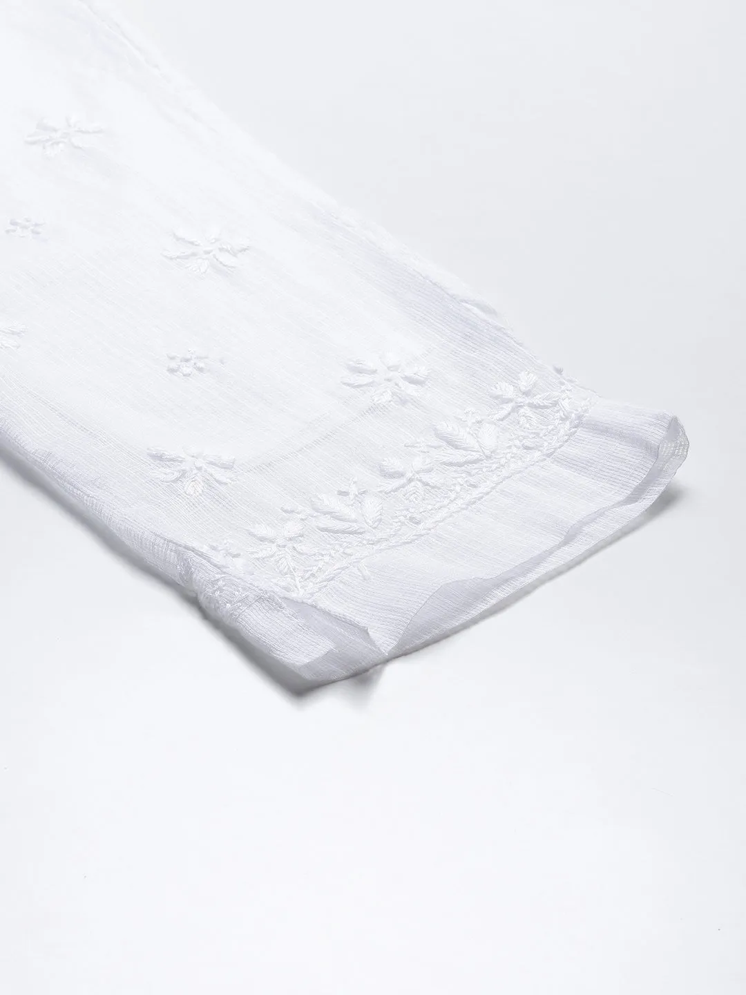 White Cotton Kota 100% Original Chikankari Pant