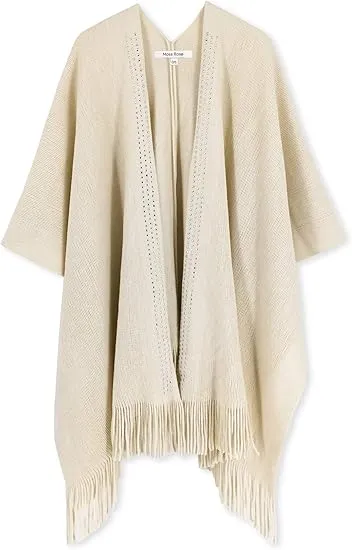 Yellow Winter Chic Plaid Poncho Cardigan