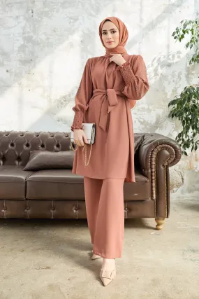 ZRF Women Stone-embroidered Arm Set - Camel - Clondalkin